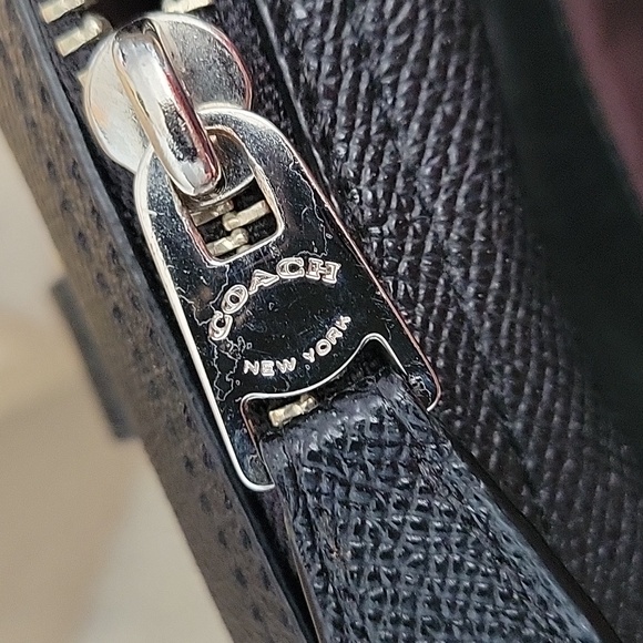 Coach Black Coated Leather Metropolitan Laptop Bag w Crossbody Strap - Picture 10 of 16